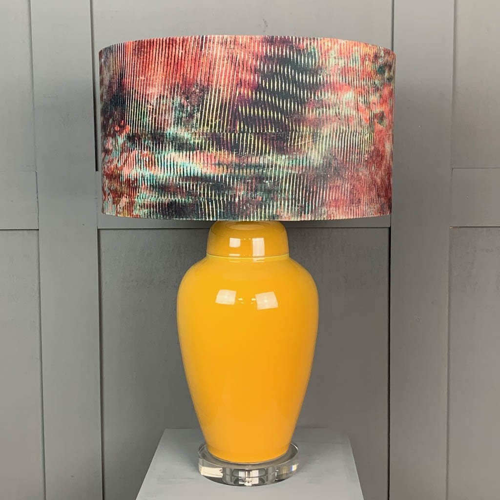 Sunflower Ceramic Table Lamp with Chameleon Shade