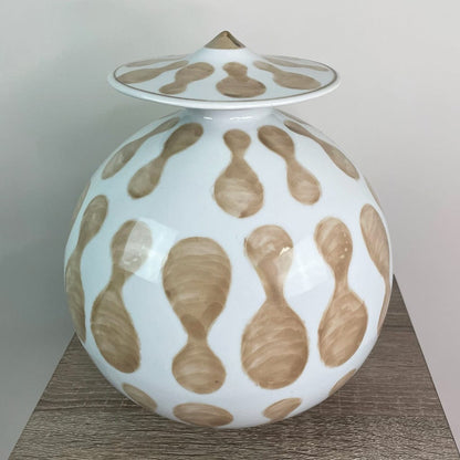 Tan Lidded Jar