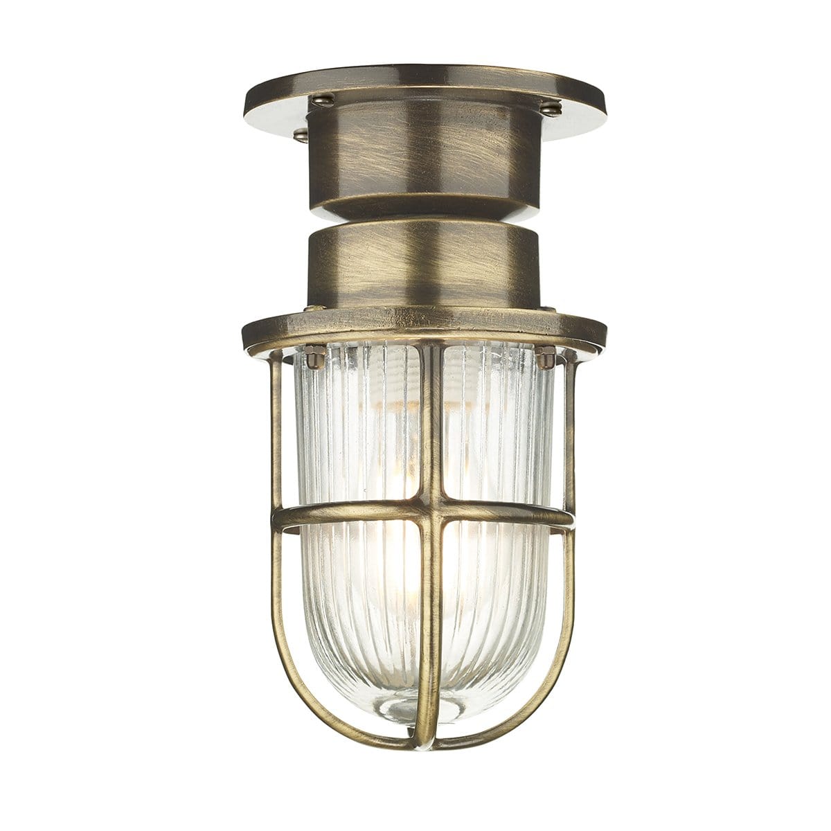 David Hunt Coast 1 Light Ceiling Light Antique Brass