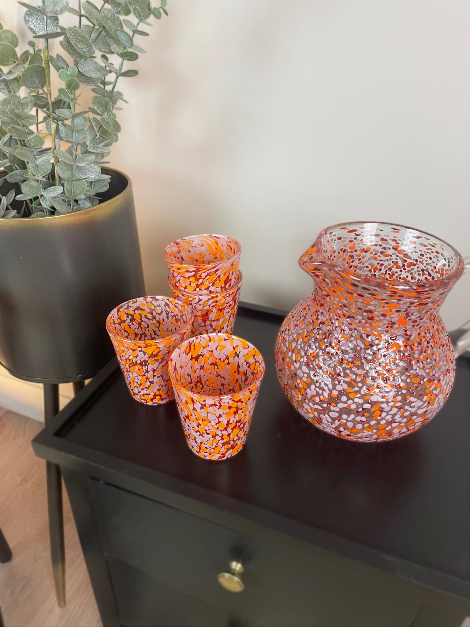 Set of 4 Confetti Glass Tumblers