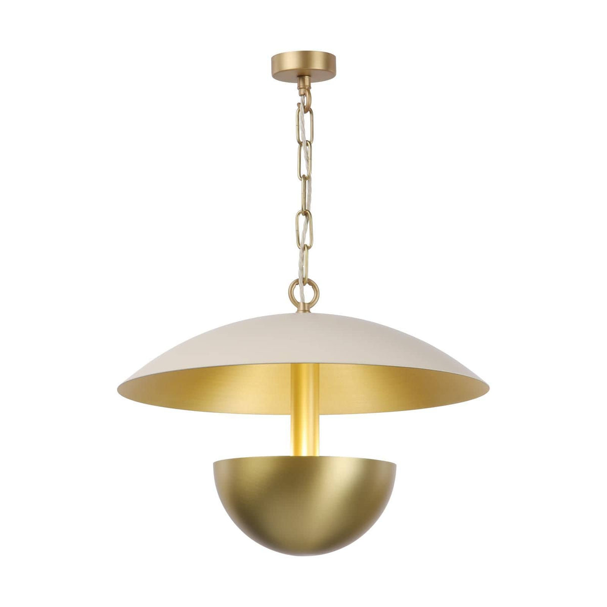 David Hunt Copenhagen 3 Light Pendant Butter Brass and Coconut