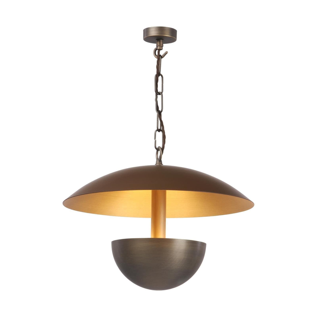 David Hunt Copenhagen 3 Light Pendant Antique Brass and Cocoa