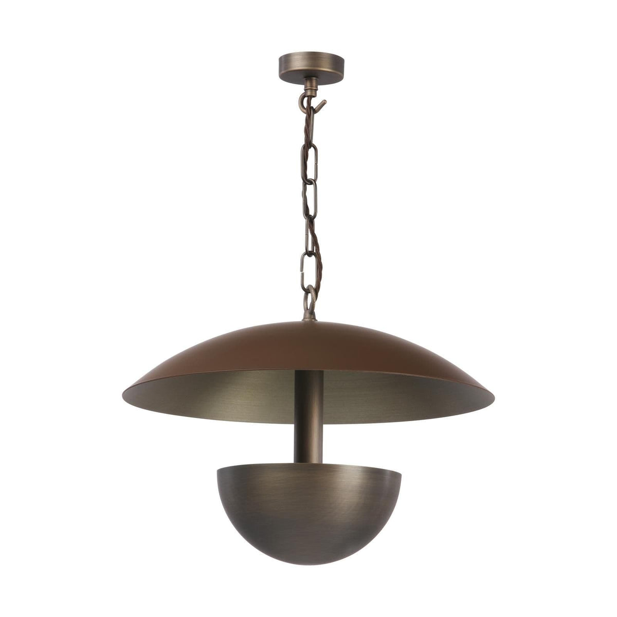 David Hunt Copenhagen 3 Light Pendant Antique Brass and Cocoa