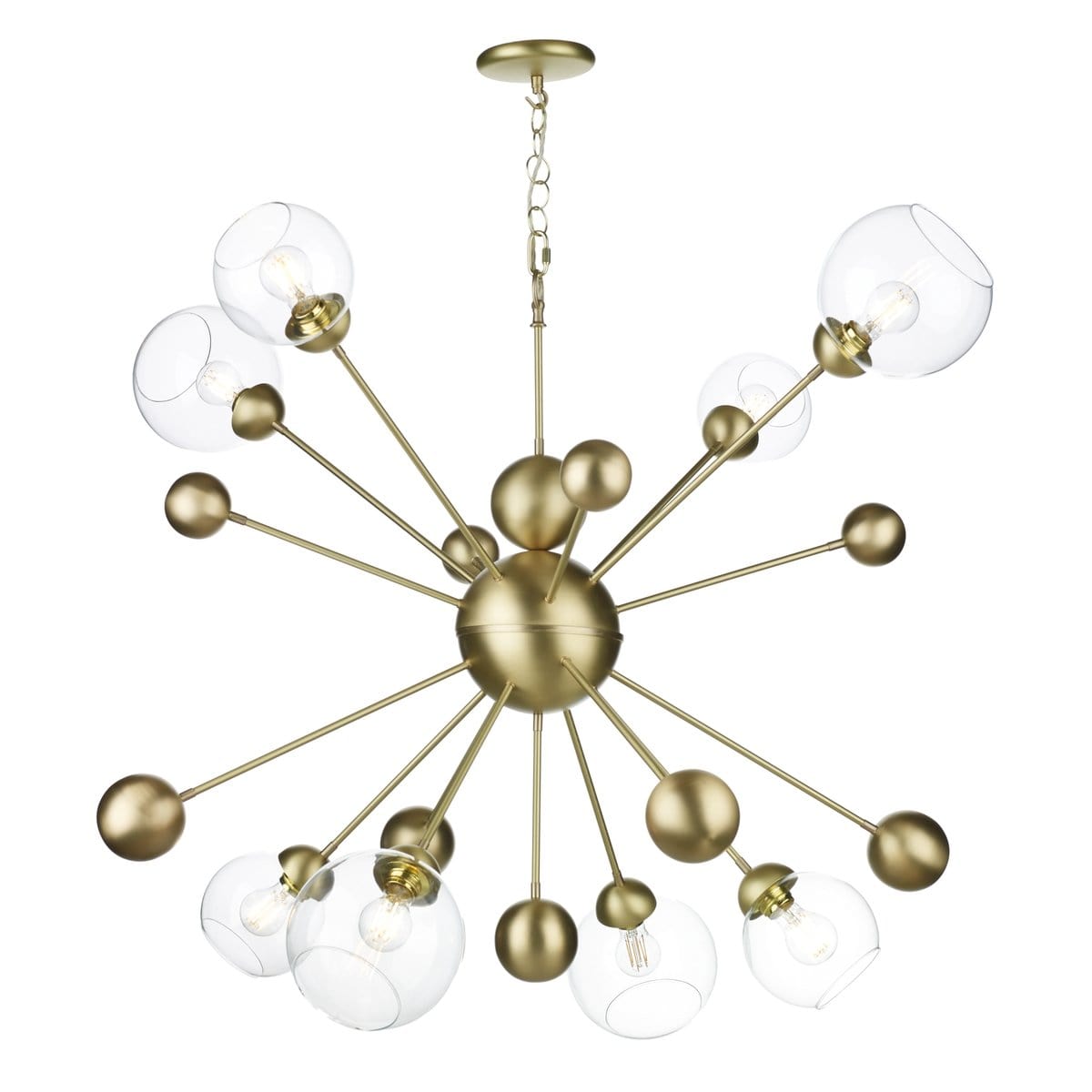 David Hunt Cosmos 8 Light Horizontal Pendant In Butter Brass