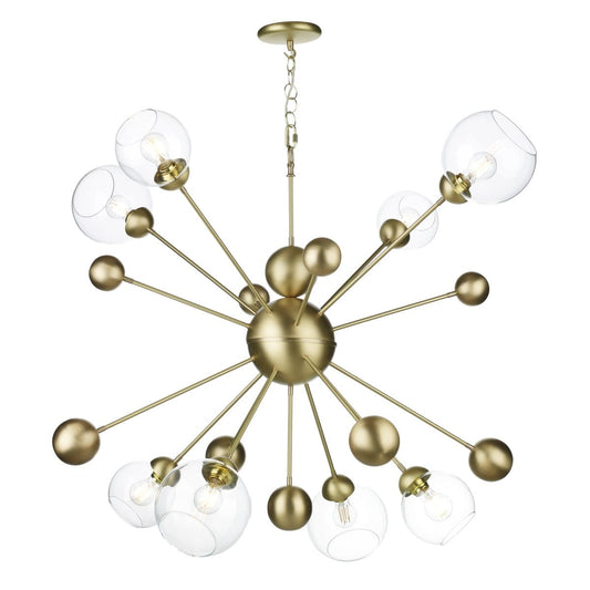 David Hunt Cosmos 8 Light Horizontal Pendant In Butter Brass