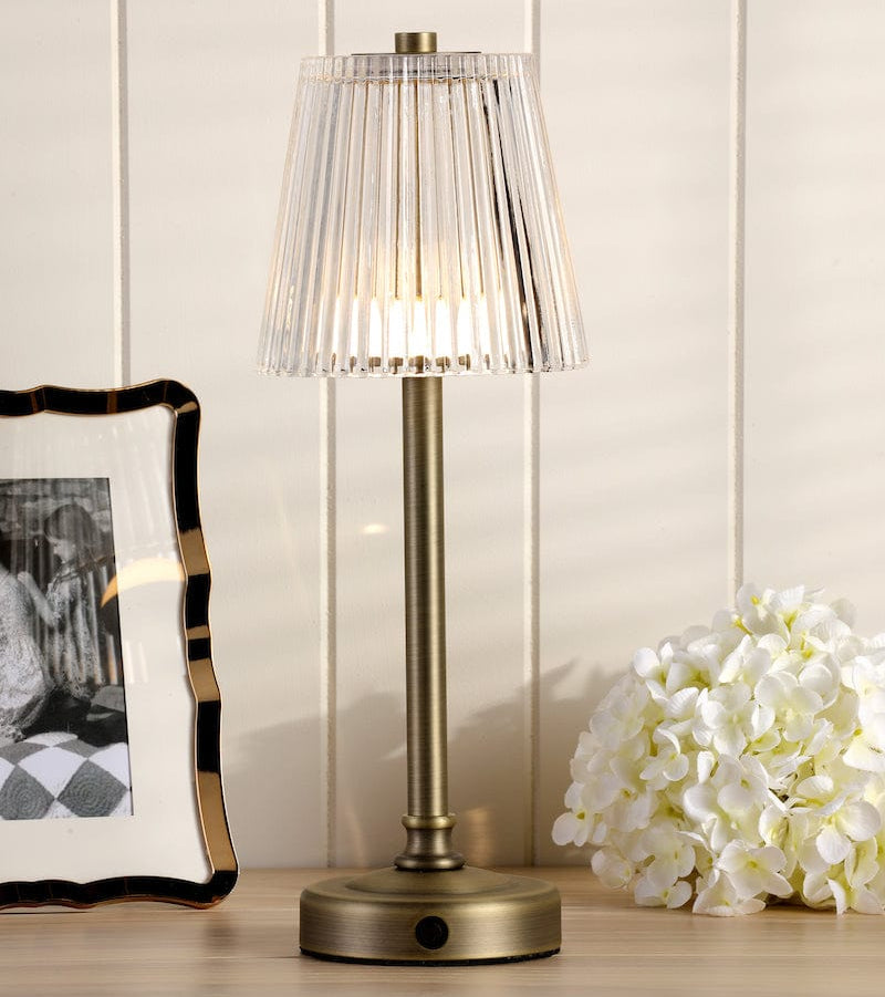 Callaghan Antique Brass Rechargeable Table Lamp