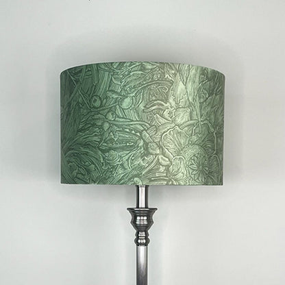 Canterbury Antique Silver Table Lamp with Timorous Beasties Jungle Tangle Willow Shade