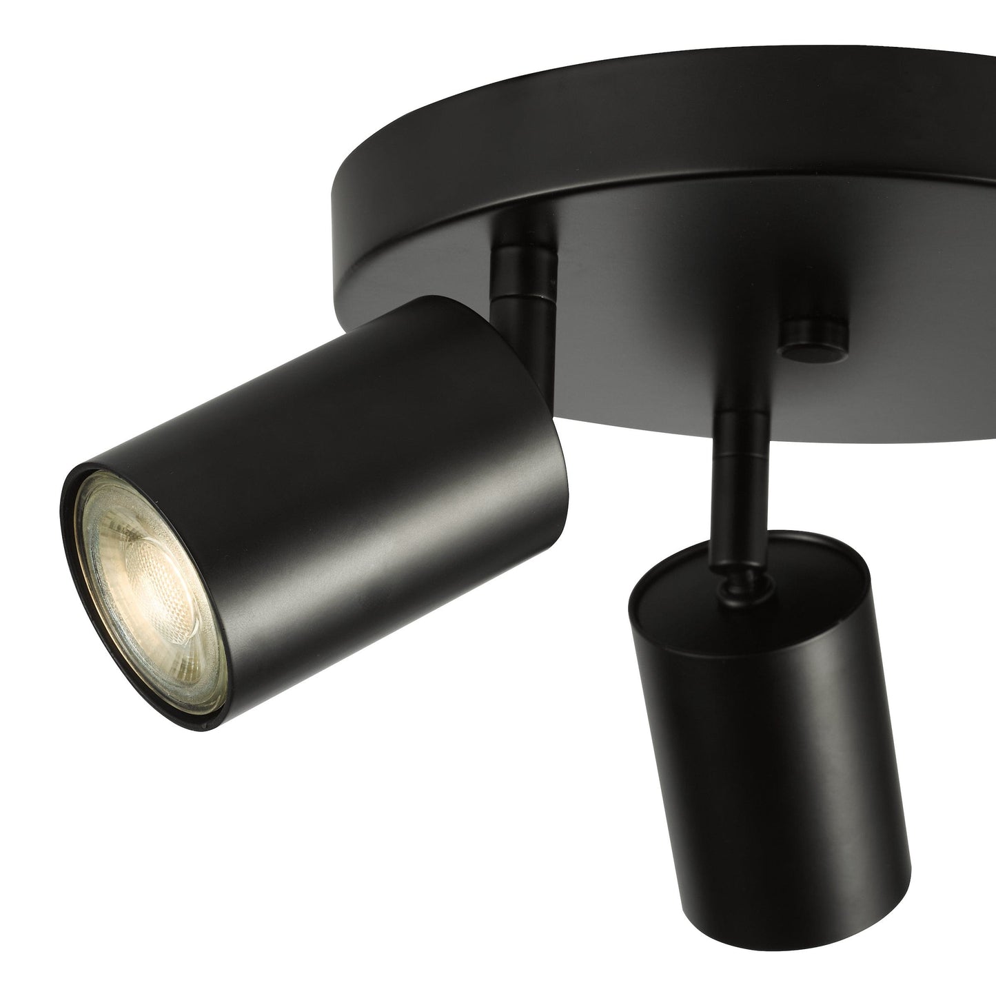 Cawley 3 Light Round Plate Spotlight Matt Black
