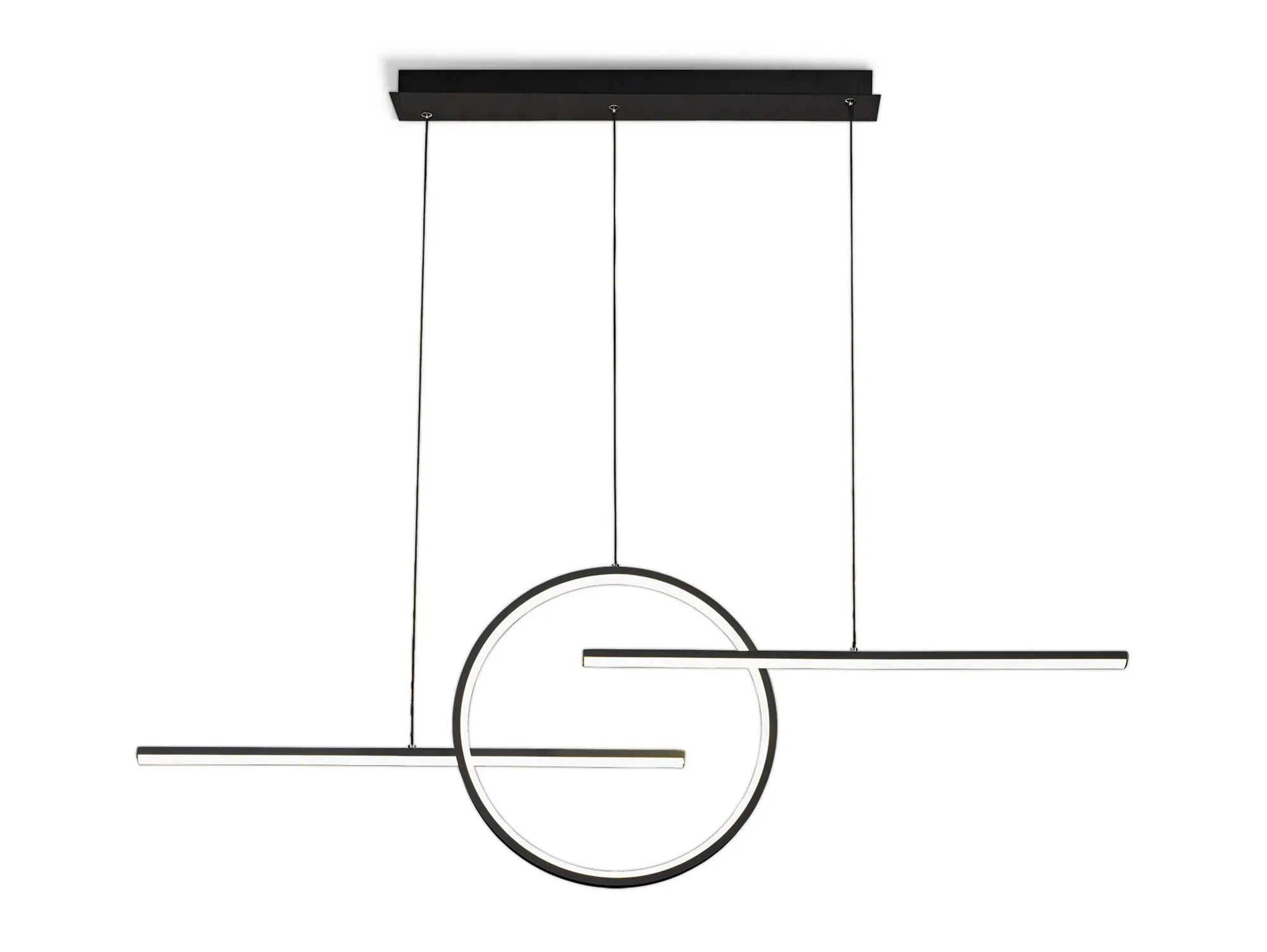 Central Loop Linear LED Pendant Matt Black