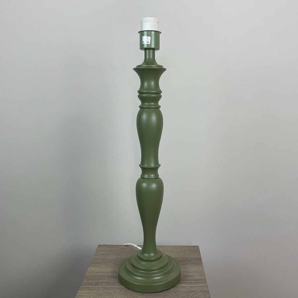 Chambray Green Table Lamp with Racing Green Ikat Tapered Lamp Shade