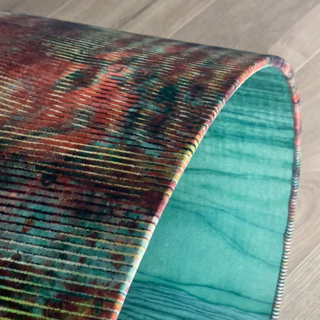 Chameleon Velvet Pendant Shade with Anthology Metamorphic Amazonite Apatite Wallpaper Lining