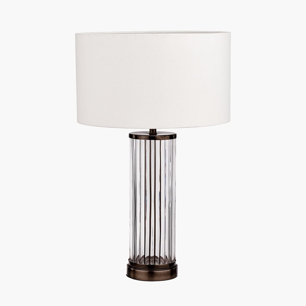 Ciara Clear Glass & Antique Bronze Metal Table Lamp Base