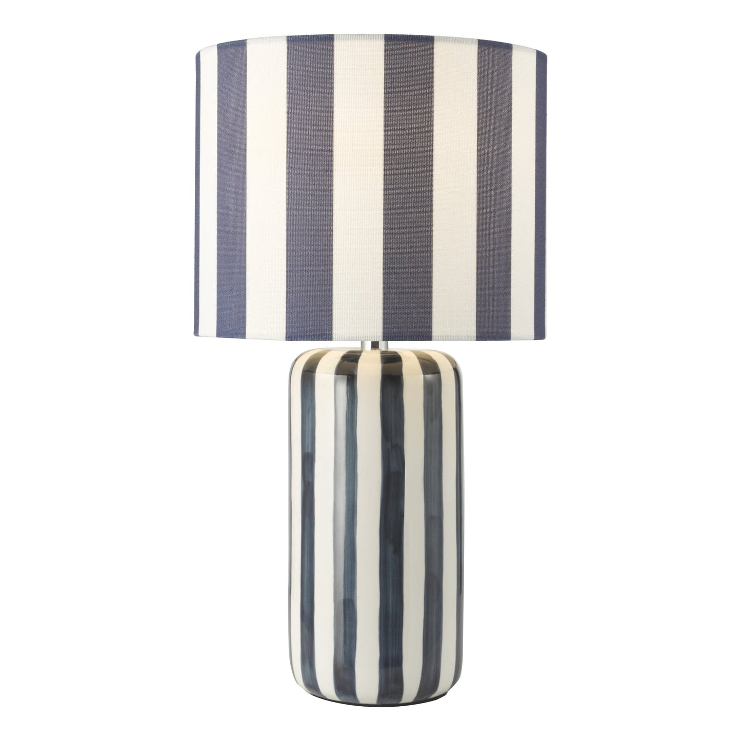 Cicada Blue Striped Table Lamp With Shade