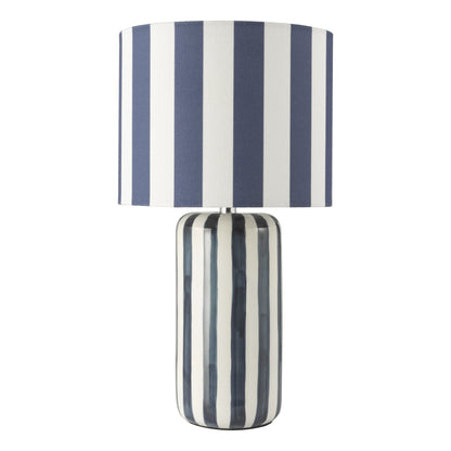 Cicada Blue Striped Table Lamp With Shade