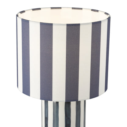 Cicada Blue Striped Table Lamp With Shade