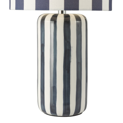 Cicada Blue Striped Table Lamp With Shade