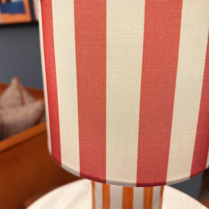 Cicada Orange Striped Table Lamp With Shade