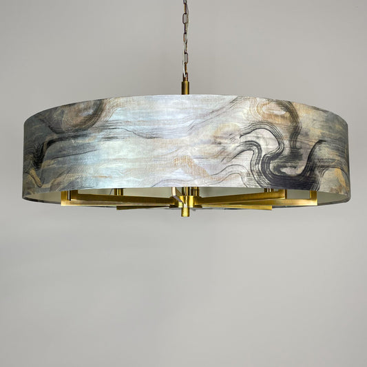 Circa 8 Light Antique Gold with Tessuto Nero