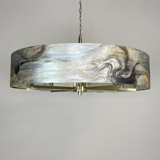 Circa 8 Light Antique Brass with Tessuto Nero