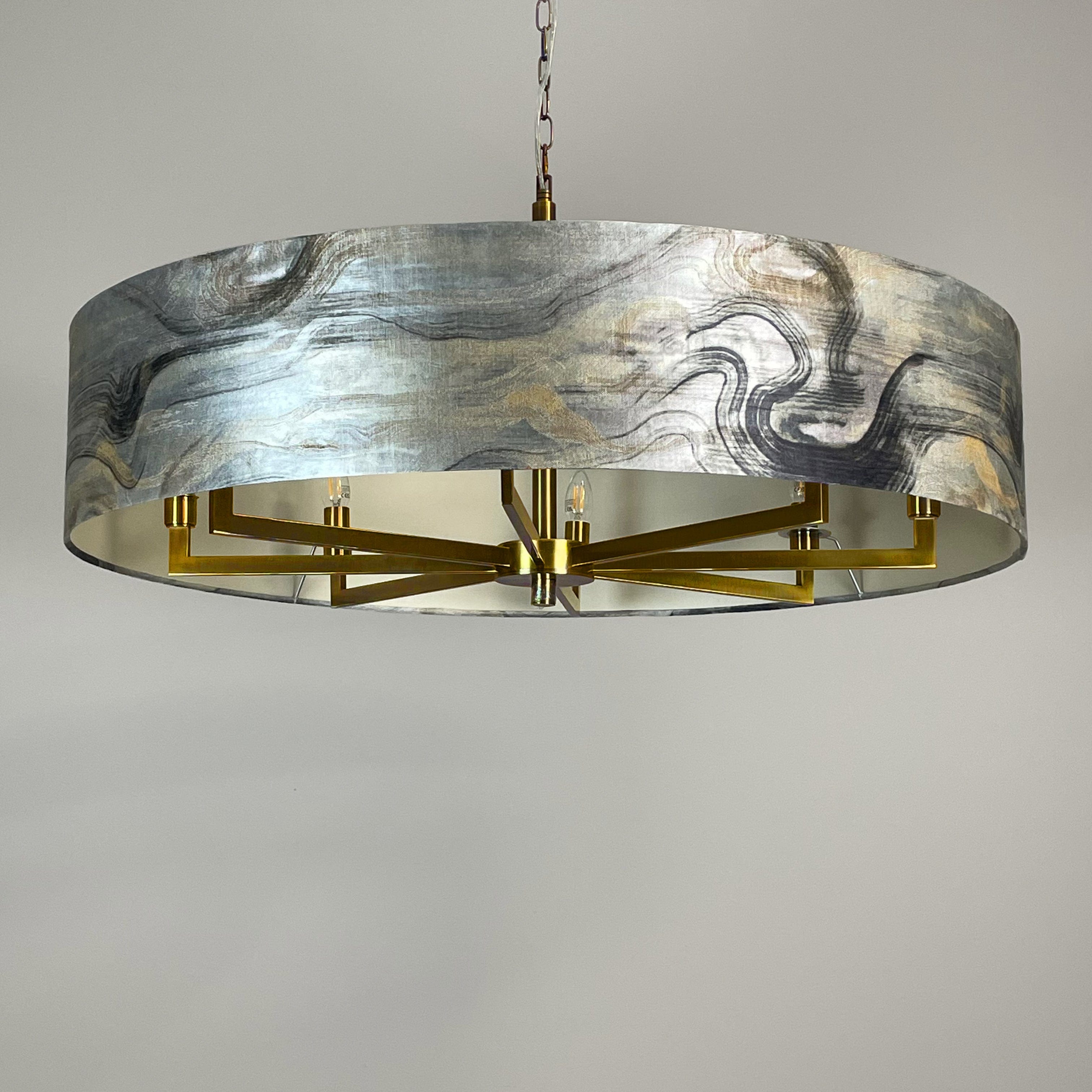 Circa 8 Light Antique Gold with Tessuto Nero