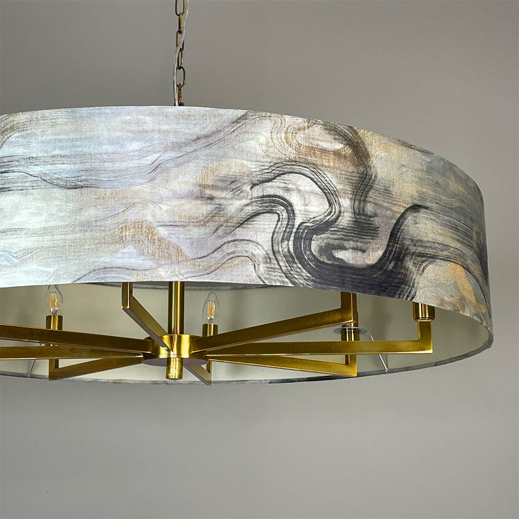Circa 8 Light Antique Gold with Tessuto Nero