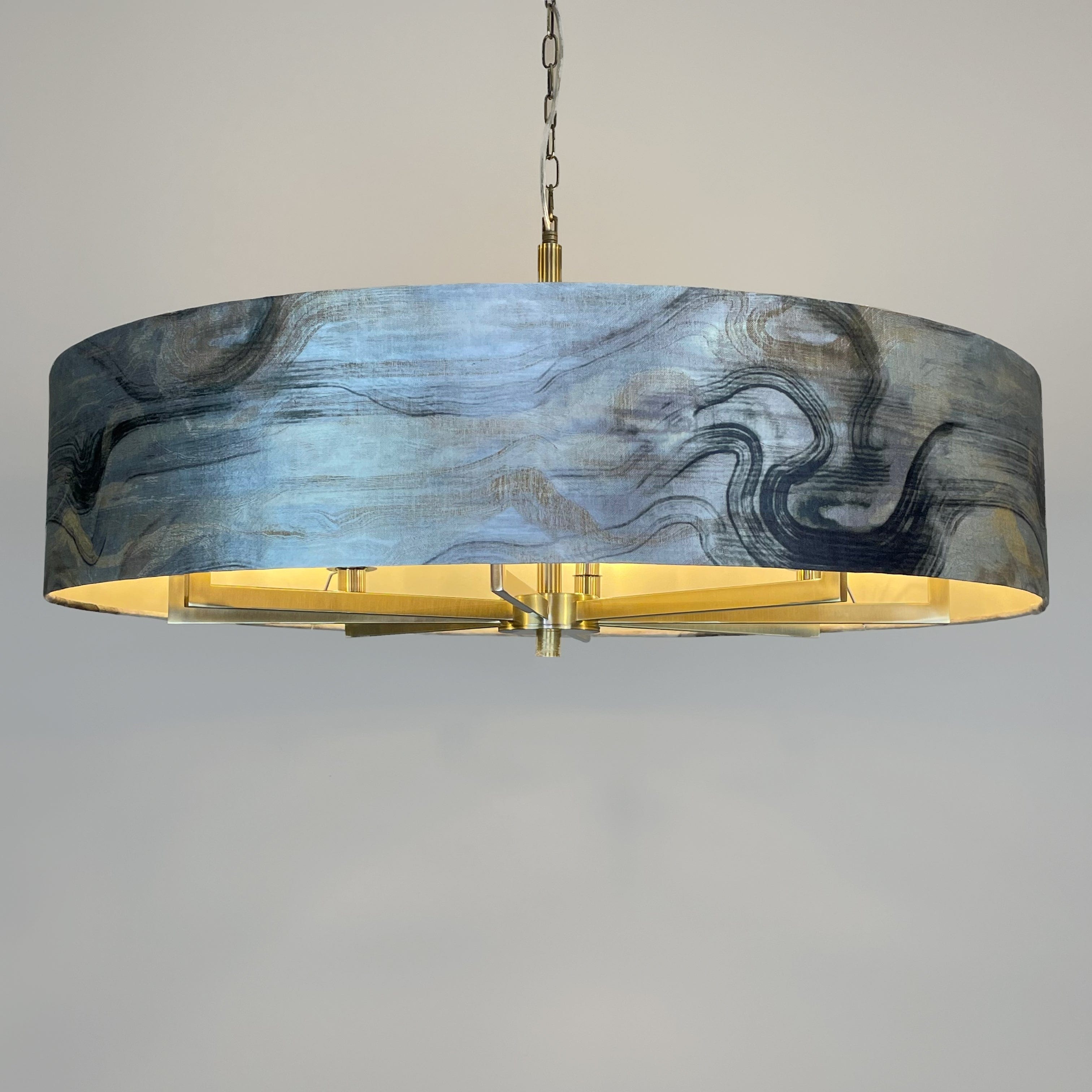 Circa 8 Light Antique Brass with Tessuto Nero
