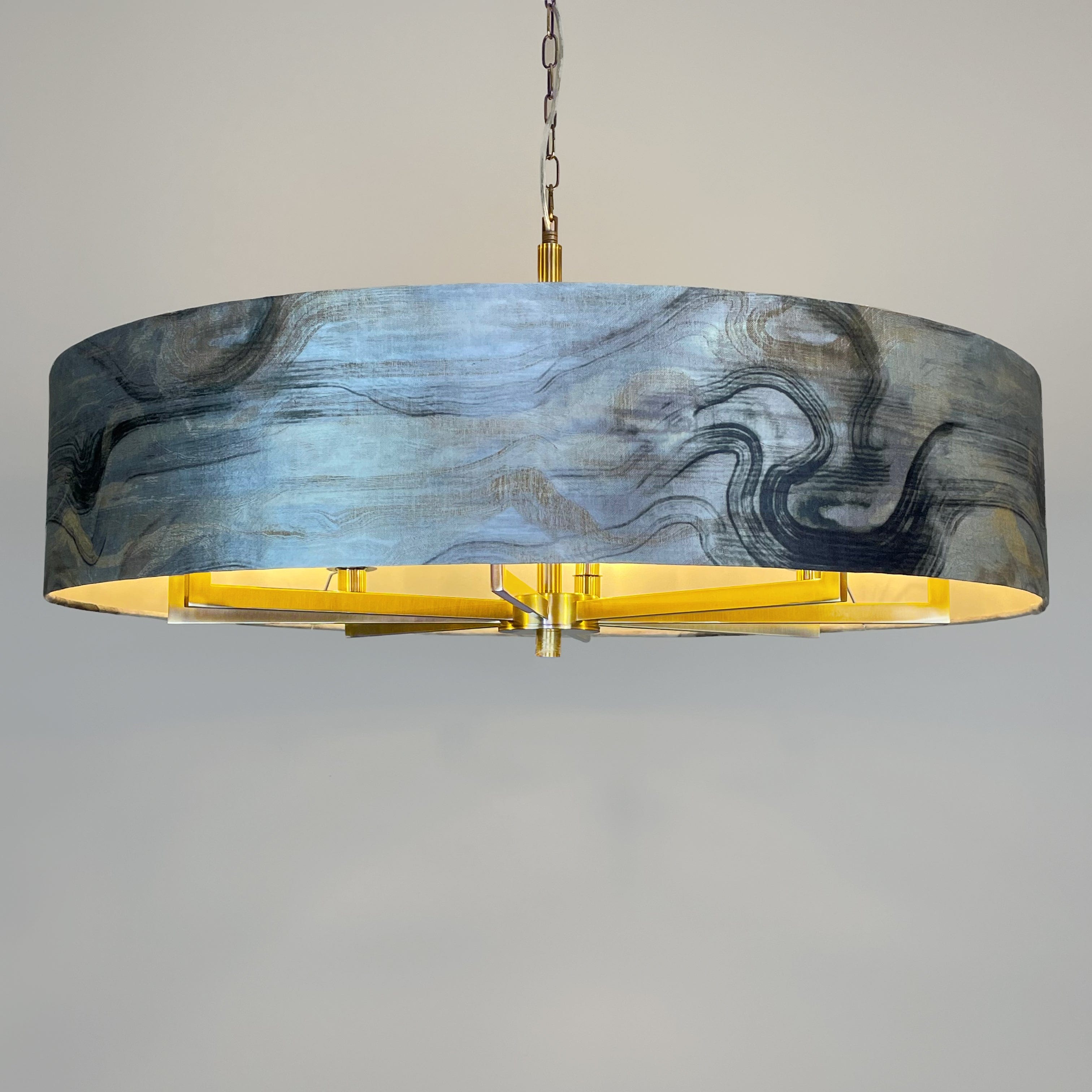 Circa 8 Light Antique Gold with Tessuto Nero