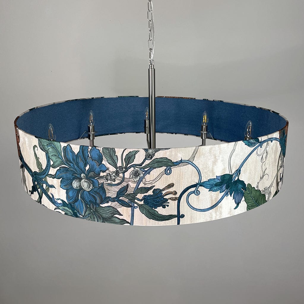 Decorative chandelier with floral design on a gray background