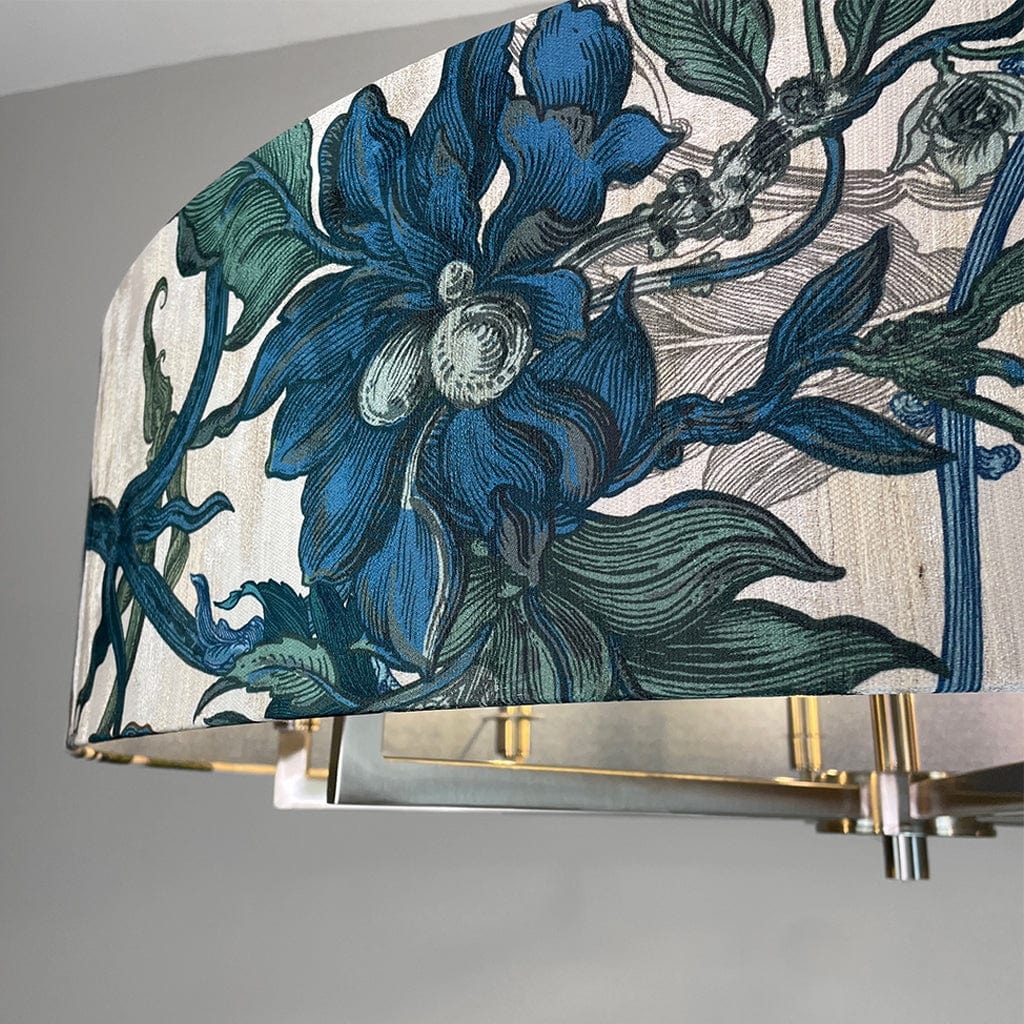 Decorative chandelier with floral design on a gray background