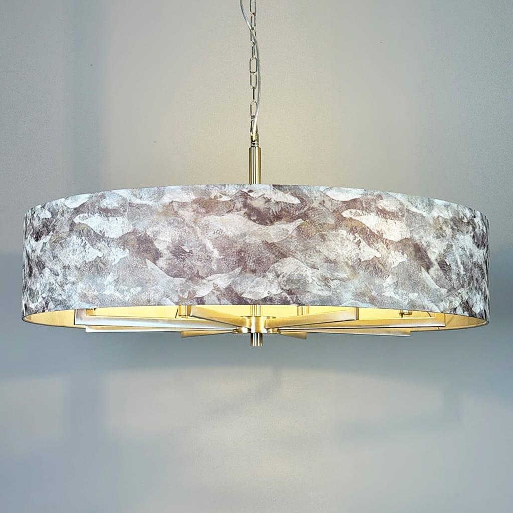 Circa 8 Light Brushed Steel with Varini Mocha