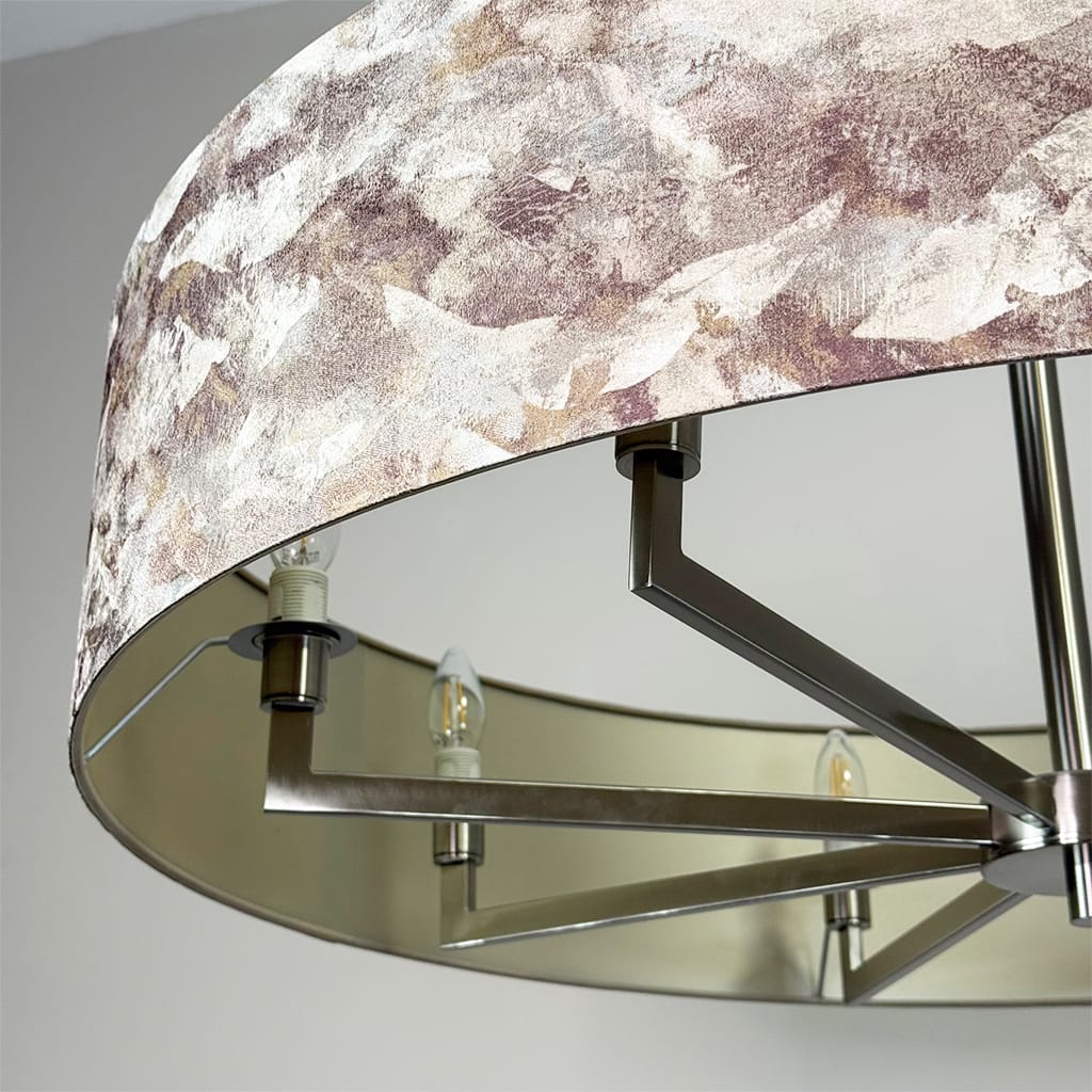 Circa 8 Light Brushed Steel with Varini Mocha