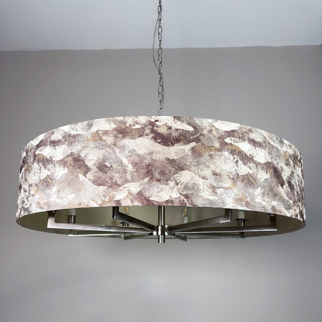 Circa 8 Light Brushed Steel with Varini Mocha