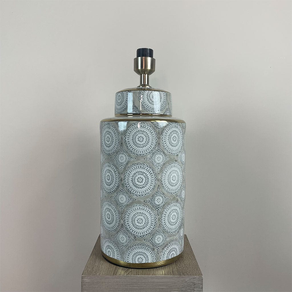 Circle Pattern Ceramic & Chrome Table Lamp