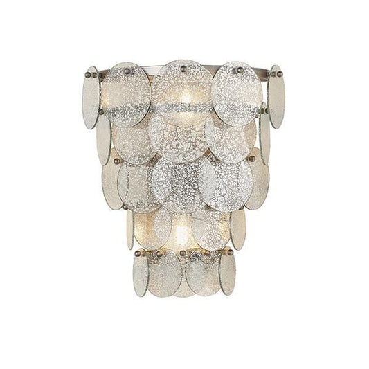 Elsa 2 Light Antique Silver Wall Light