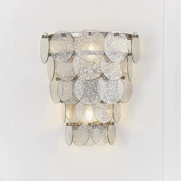 Elsa 2 Light Antique Silver Wall Light