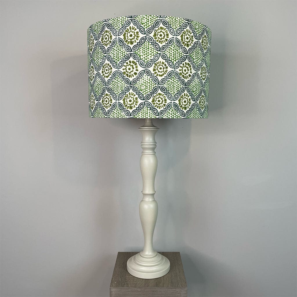 Chambray Cream Table Lamp with Stardust Absinthe Green Shade