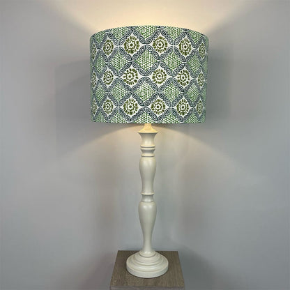 Chambray Cream Table Lamp with Stardust Absinthe Green Shade