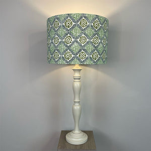 Chambray Cream Table Lamp with Stardust Absinthe Green Shade