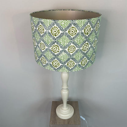 Chambray Cream Table Lamp with Stardust Absinthe Green Shade