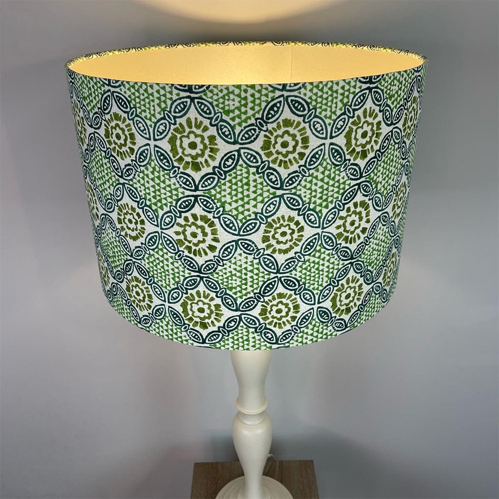 Chambray Cream Table Lamp with Stardust Absinthe Green Shade