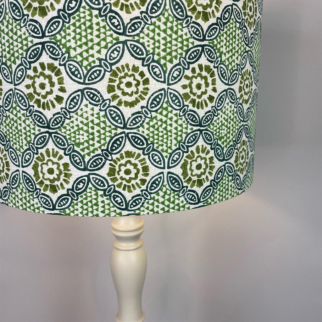 Chambray Cream Table Lamp with Stardust Absinthe Green Shade