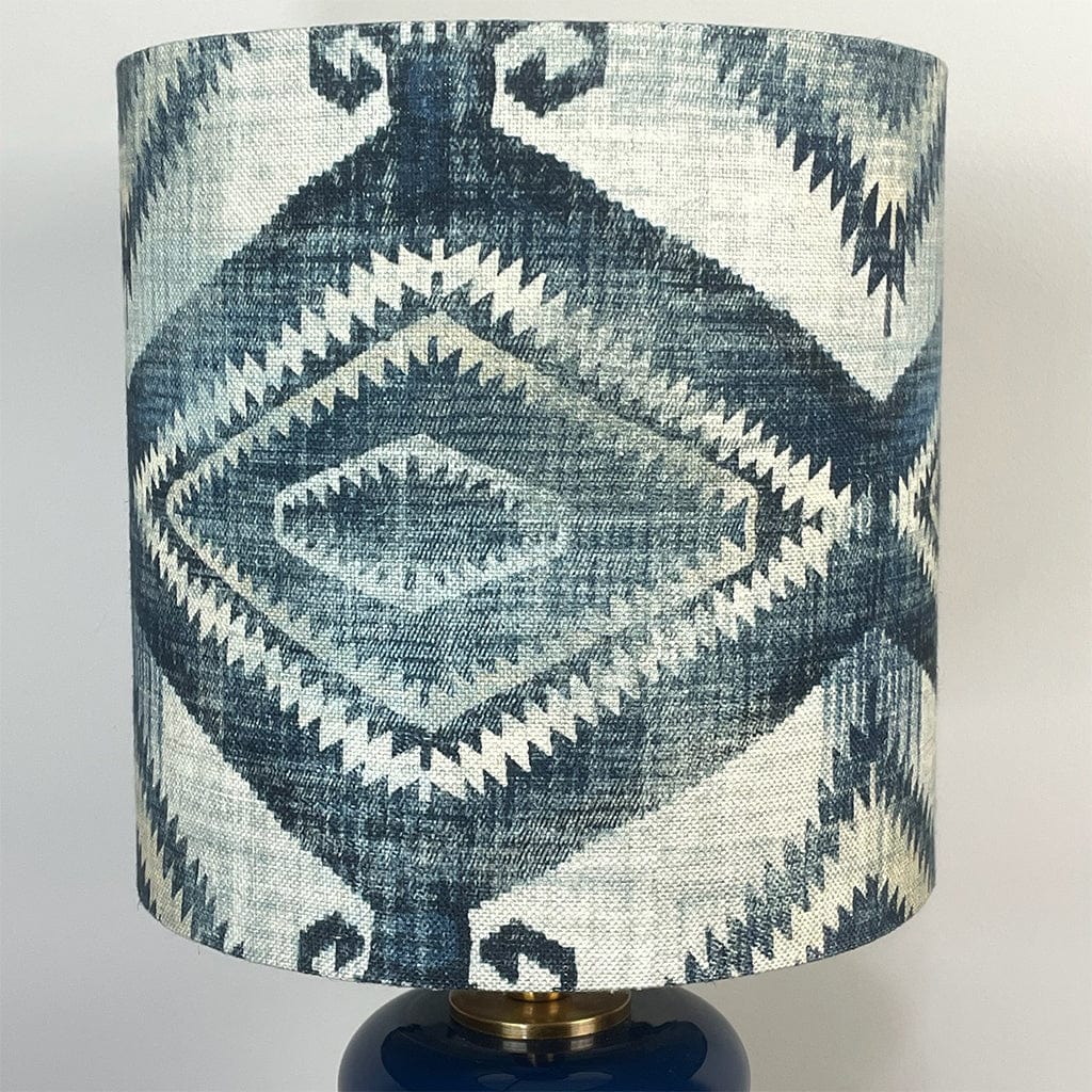 Nomad Blue Glass Table Lamp with Santa Cruz Indigo Tall Shade