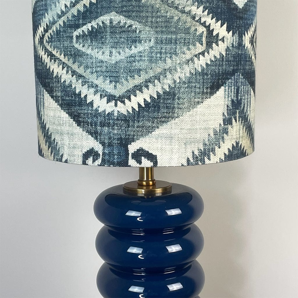 Nomad Blue Glass Table Lamp with Santa Cruz Indigo Tall Shade