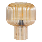 Demarius Table Lamp Amber Ribbed Glass