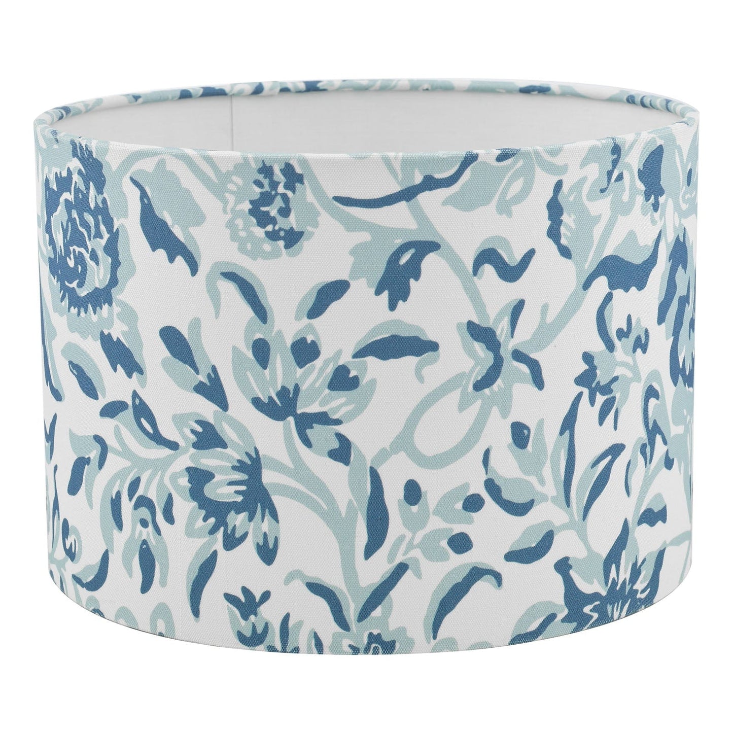 Down House Blue Cotton Drum Shade 26cm