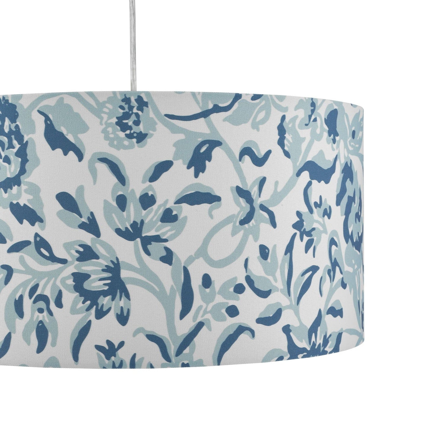 Down House Blue Cotton Drum Shade 40cm