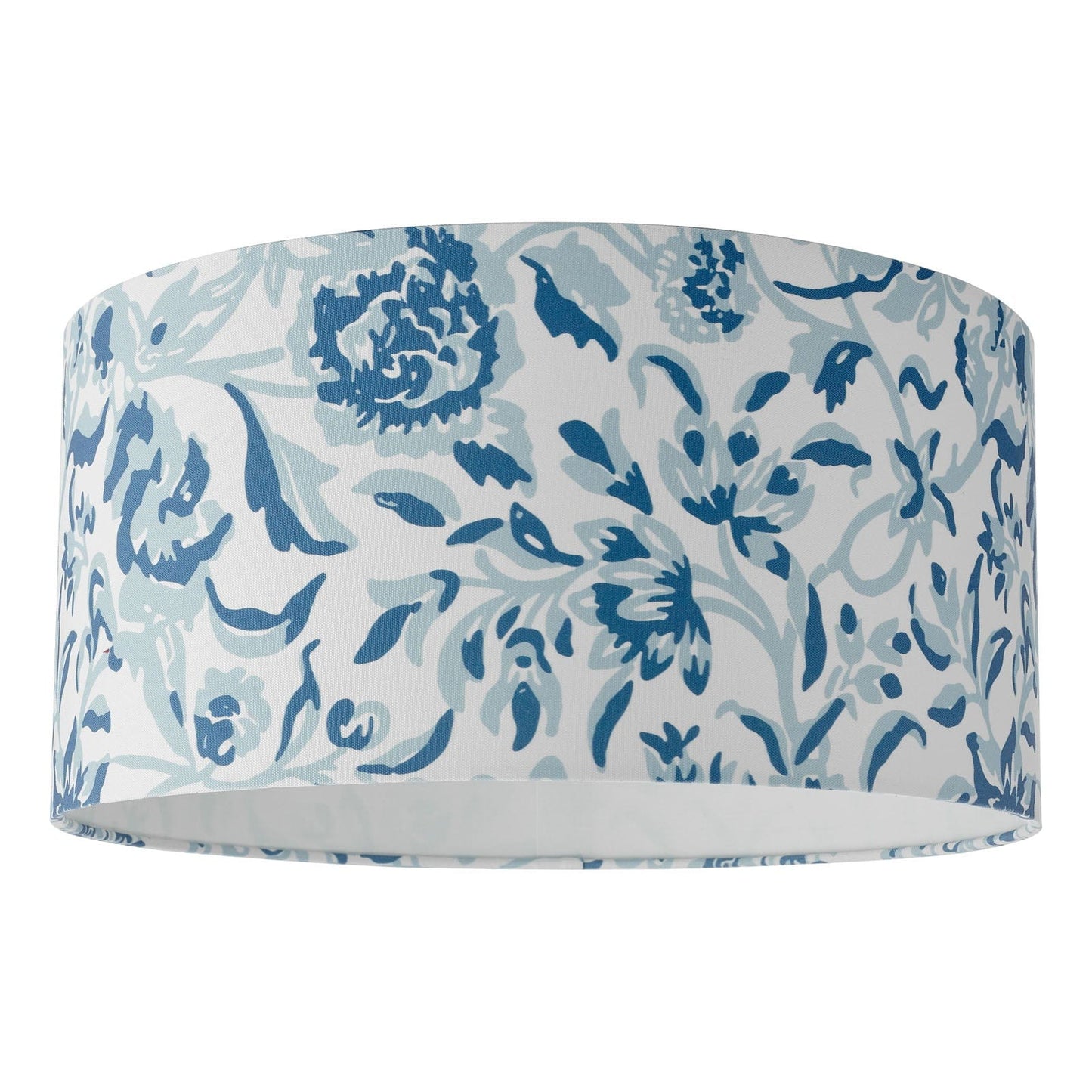 Down House Blue Cotton Drum Shade 40cm