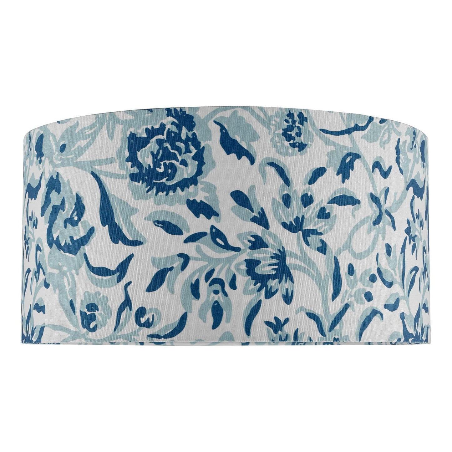 Down House Blue Cotton Drum Shade 40cm