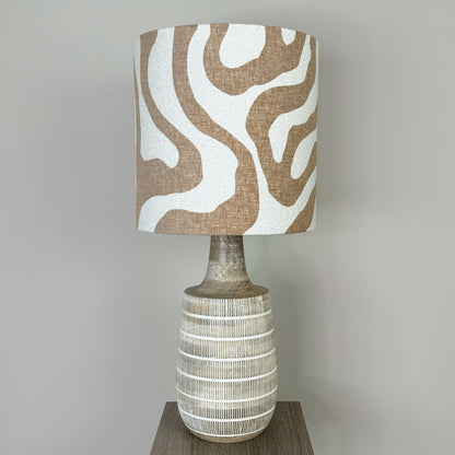 Dambula Wash Stripe Wooden Table Lamp with Sigrid Sandstone