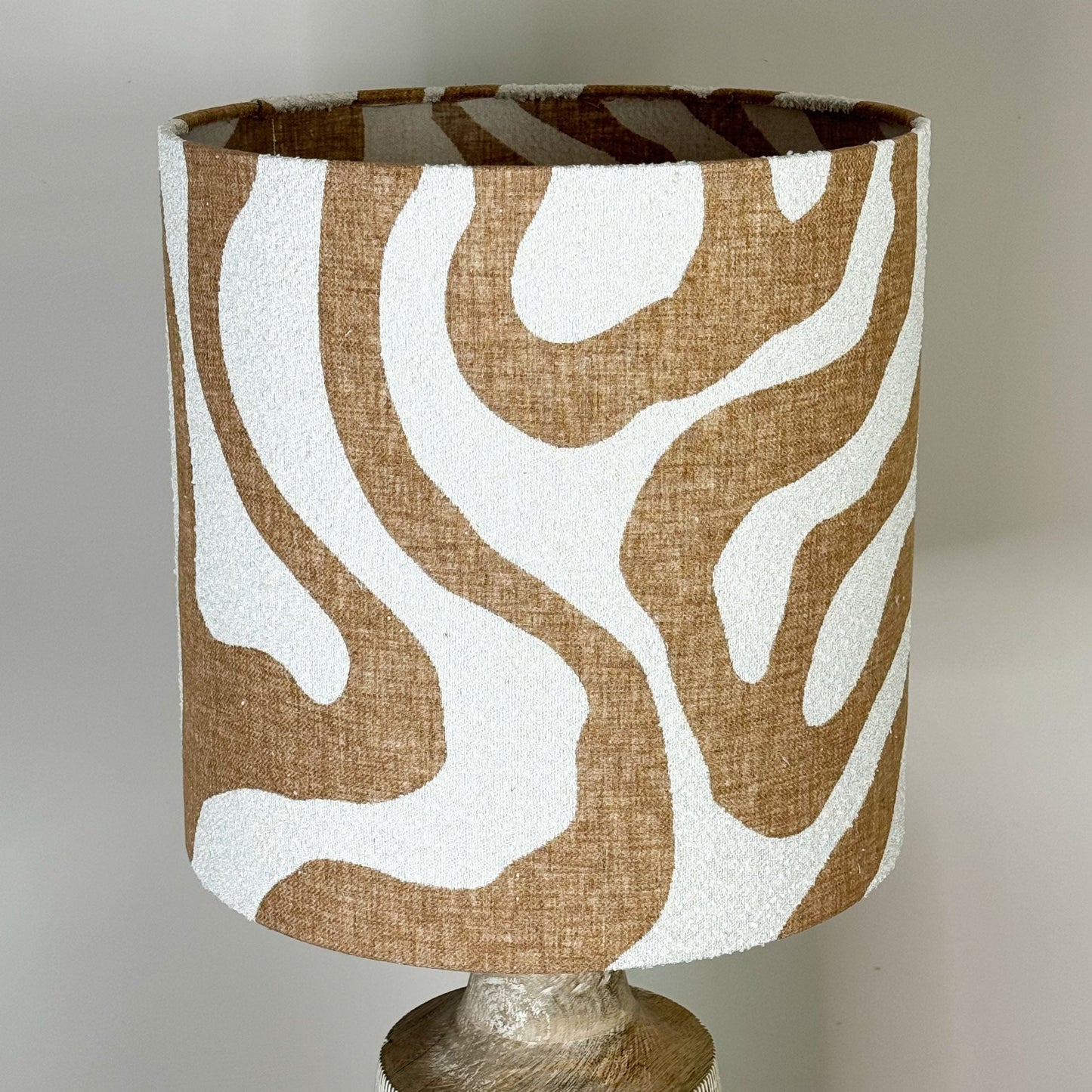 Dambula Wash Stripe Wooden Table Lamp with Sigrid Sandstone